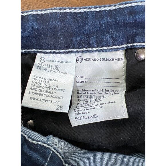 AG Adriano Goldschmied the Stilt Cigarette crop roll up jeans size 28 denim - Picture 4 of 7